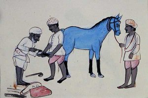 Horse Shoe Maker (Halband) c.1890 (akvarel na papíře)