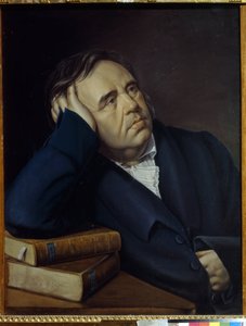 Portrét fabulisty Ivana A. Krylova (1769-1844) (portrét fabulisty I.A. Krylova). Dílo Pjotra Alexejeviče Olenina (1828-1855), pastel na papíře od Pyotr Alexeevich Olenin