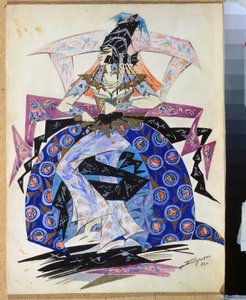 Kostýmní návrh pro balet "Petrushka" Igora Stravinského (1882-1971) (Návrh kostýmů pro balet Petruška od I. Stravinského). Kresba Pyotr Boborykin (Pyotr Boborykin) (1836-1921). Akvarel a tužka na papíře, 35,6 x 26,5 cm od Pyotr Boborykin