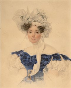 Portrét hraběnky Varvary Sergejevny Golitsyny 1794-1875, rozené Rumyantseva-Kagulska, polovina 30. let 19. století od Pyotr Fyodorovich Sokolov