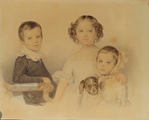 Portrét dětí Lanskoy, 1839 od Pyotr Fyodorovich Sokolov