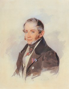Portrét skladatele hraběte Matveye Vielgorského 1794-1866, 30. léta 19. století od Pyotr Fyodorovich Sokolov