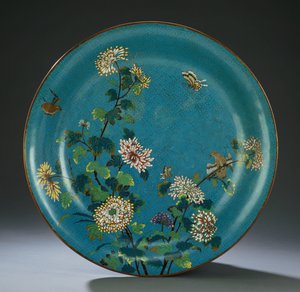 Velká smaltovaná mísa Cloisonne, konec 18. století
