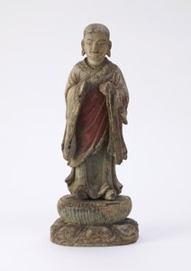 Postava mnicha A-nana (Ananda) od Qing Dynasty Chinese School