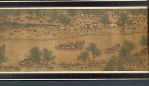Jarní festival na řece (detail), handscroll od Qing Dynasty Chinese School