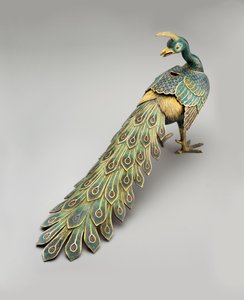 Cloisonné paví kadidelnice