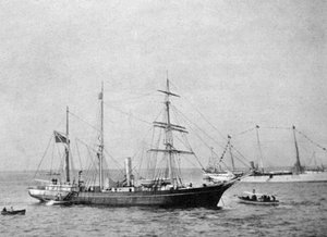 Loď Ernesta Shackletonsa HMS Nimrod, 1907-1908.