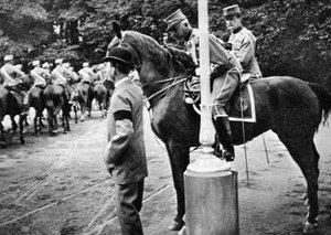 King Christian IX 1818-1906 s plukovníkem Kjor z dánských husarů, 1908. od Queen Alexandra