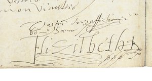 Podpis na dopise Alžběty I. Anglické francouzskému Jindřichu IV., kolem roku 1596 od Queen Elizabeth I of England and