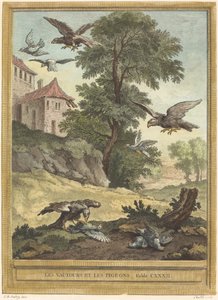 Supi a holubi od Quentin Pierre Chedel after Jean Baptiste Oudry
