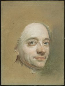 Autoportrét, cca 1737 (pastel na zelenkavě žlutohnědém papíru) od Quentin de la Latour