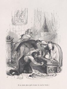 Zbývá už jen zavřít požehnaný kufr! z Malé strasti lidského života, 1843. od Quichon