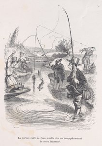 Zdá se, že vlnící se voda se vysmívá našemu neštěstí. z Malé bídy člověka L..., 1843. od Quichon