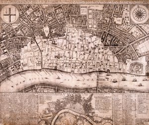 Mapa Londýna, 1666 od RP