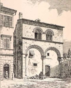 Dům na Piazza del Duomo, Viterbo, Itálie, z 