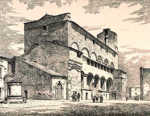 Palazzo Pubblico, Orvieto, Itálie, z publikace „Příklady městské, obchodní a pouliční architektury Francie a Itálie od 12. do 15. století“. od W. Mackenzie