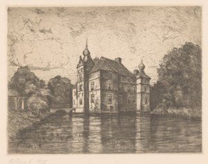 Castle De Cannenburgh (původní název na objektu) od R. Cleve (signed by artist)