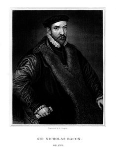 Sir Nicholas Bacon , anglický politik, 1826. od R. Cooper
