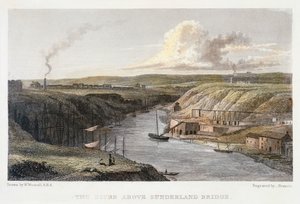 The Wear above Sunderland Iron Bridge, c1829. od R Francis