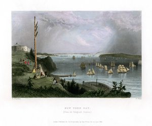 New York Bay při pohledu z Telegraph Station, USA, 1838.