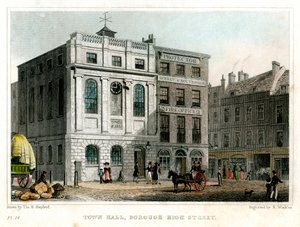 Radnice, Borough High Street, Southwark, Londýn, 1830.