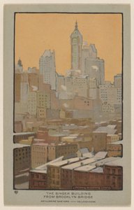 The Singer Building z Brooklyn Bridge od Rachael Robinson Elmer