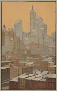The Singer Building z Brooklyn Bridge, 1914.