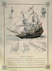 GALEON 17. STOLETÍ V KRESBĚ Z 19. STOLETÍ