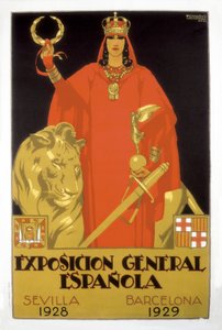 Exposicion General Espanola, Sevilla 1928 - Barcelona 1929 (plakát) od Rafael de Penagos
