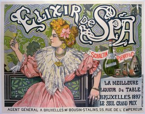 Plakátová reklama na belgický likér „Elixir de Spa“. od Raff (1861 1952)