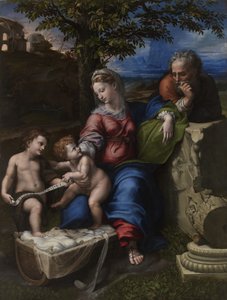 Svatá rodina pod dubem, asi 1518 od Raffaello Sanzio Raphael