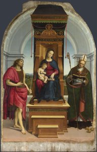 Madona s dítětem se svatým Janem Křtitelem a svatým Mikulášem z Bari Ansidei Madonna, 1505 od Raffaello Sanzio Raphael