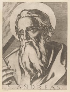 Svatý Ondřej St. Andrew (titul na předmětu) Christ, Mary en de twaalf apostelen (název série) The Sacred Apostolic College (název série) od Raffaello Schiaminossi