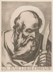 Svatý Bartoloměj S. Bartholomew (titul na předmětu) Kristus, Marie a dvanáct apoštolů (název série) Il sacrato collegio apostolico (název série)
