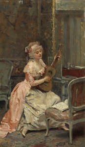 Žena s kytarou, kolem roku 1870