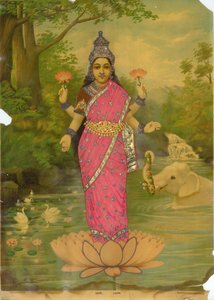 Lakshmi Embellished 2, Ravi Varma Press od Raja Ravi Varma