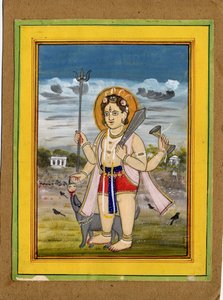 Stojící postava Bhairavy, podoby Šivy. od Rajasthan School