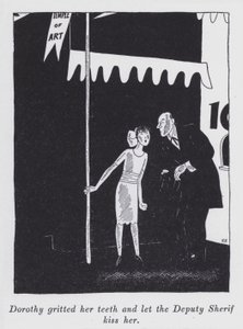 Ilustrace k filmu "Ale pánové si berou brunety" od Anity Loos (litho)