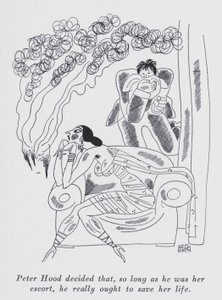 Ilustrace k filmu "Ale pánové si berou brunety" od Anity Loos (litho) od Ralph Barton