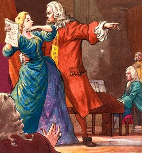 Händel se snaží zvládnout temperamentního operního pěvce. od Ralph Bruce