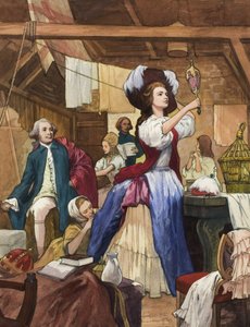 Sarah Siddons (1755-1831) ve své šatně (kvaš na papíře) od Ralph Bruce