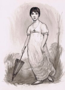 Mladá Jane Austenová (tužka a akvarel) od Ralph Bruce