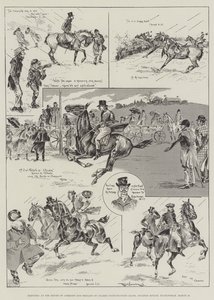 Sketches at the House of Commons and Brigade of Guards Point-to-Point races, Bourton Estate, Buckingham, 26. března