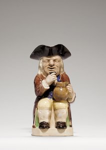 Staffordshire krémové nádobí Toby-džbánek, kolem roku 1785 od Ralph Junior Wood