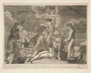 Smrt kapitána Jamese Lawrence na palubě Chesapeake, 1. června 1813 od Ralph Rawdon