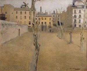 Nádvoří staré barcelonské věznice od Ramón Casas
