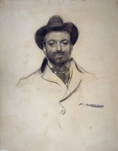 ""Portrét španělského malíře a fotografa Jose Maria Serta (1874-1945)"" Kresba uhlem od Ramona Casase (1866-1932) 1904 Soukromá sbírka