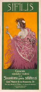 Syfilis (plakát) - Dílo Ramona Casase (1866-1932) - 1900 - Barevná litografie - 80x34,3 - Národní muzeum umění Katalánska, Barcelona od Ramón Casas
