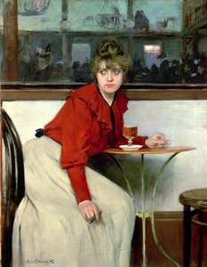 Chica v baru od Ramon Casas i Carbo