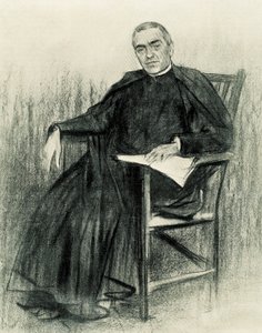 Portrét katalánského básníka Jacinta Verdaguera (1845-1902) (kresba) od Ramon Casas i Carbo